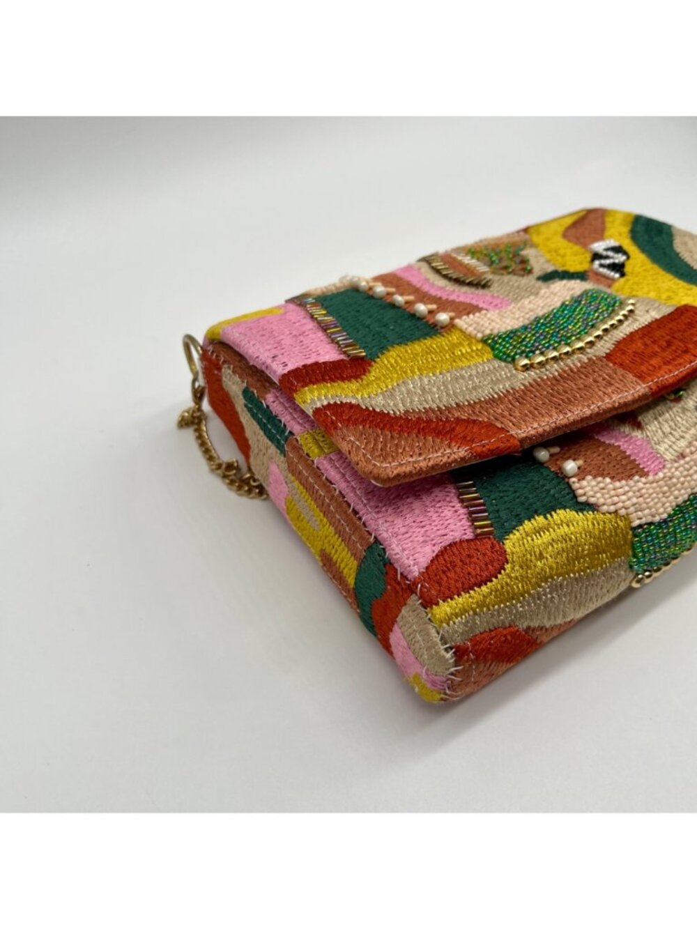 MMs Brands Beaded Flip-Over Clutch Purse - Picture 7 of 10